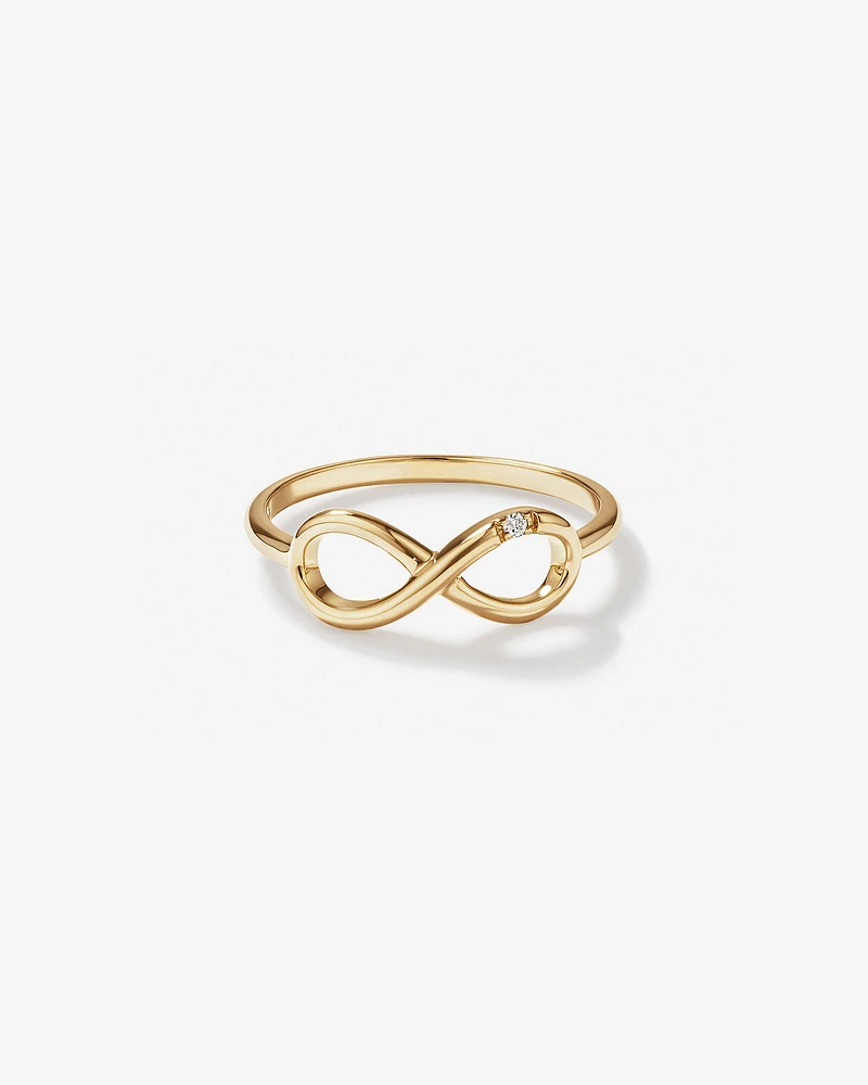 Diamond Accent Infinity Ring 10kt Yellow Gold