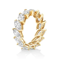 5.60 Carat TW Marquise Cut Laboratory-Grown Diamond Eternity Ring in 14kt Yellow Gold