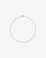 26cm (10.2") 1mm Width Belcher Chain Anklet in Sterling Silver