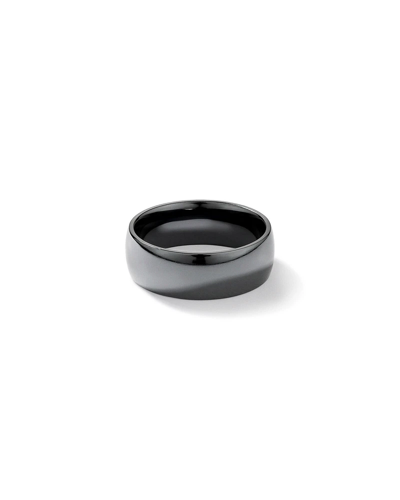 8mm Black Titanium Polished Dome Wedding Band