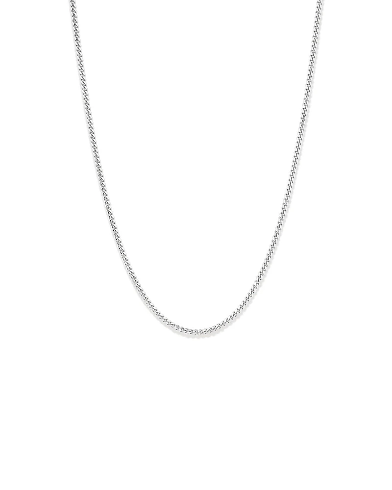 55cm (22") 3.5mm Width Miami Curb Chain Necklace in Sterling Silver