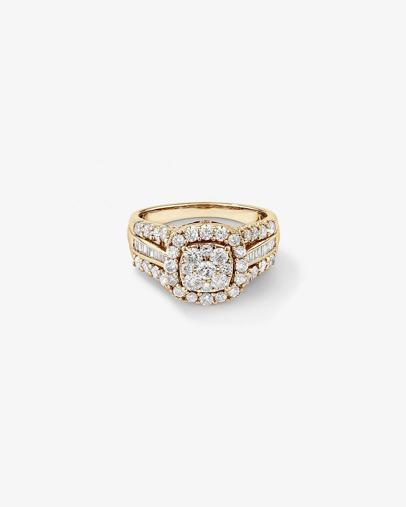 Bague de fiançailles avec 1,50 carat de diamants en or blanc 14kt.