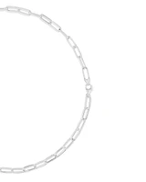 46cm (18.1”) 5.5mm-6mm Width Paperclip Chain in Sterling Silver