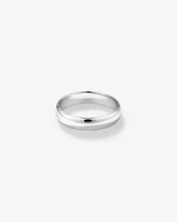 5mm Half Round Wedding Band Sterling Silver