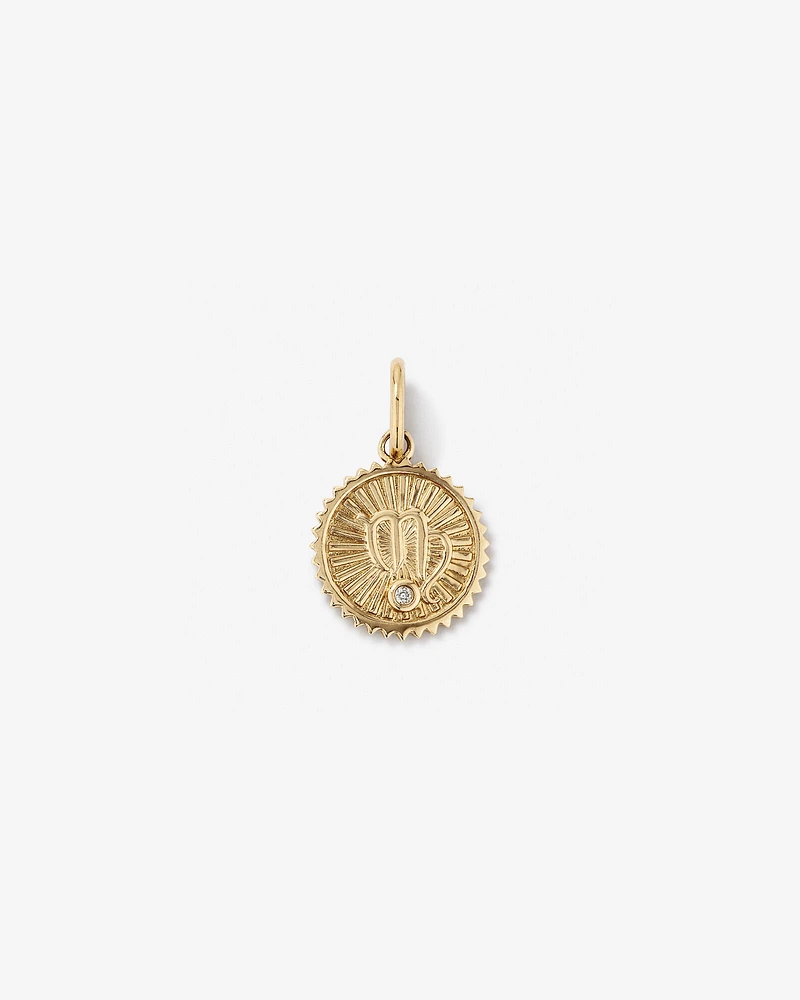 Diamond Accent Pisces Zodiac Pendant in 10kt Yellow Gold