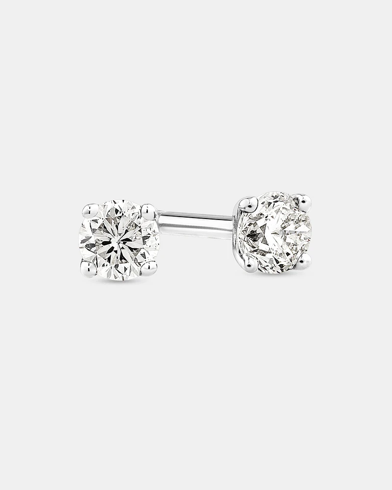 0.15 Carat TW Diamond Mini Solitaire Stud Earrings in 10kt White Gold