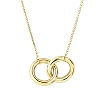 45cm (18”) Double Circle Necklace in 10kt Yellow Gold