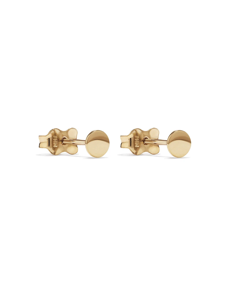 4mm Circle Stud Earrings in 10kt Yellow Gold