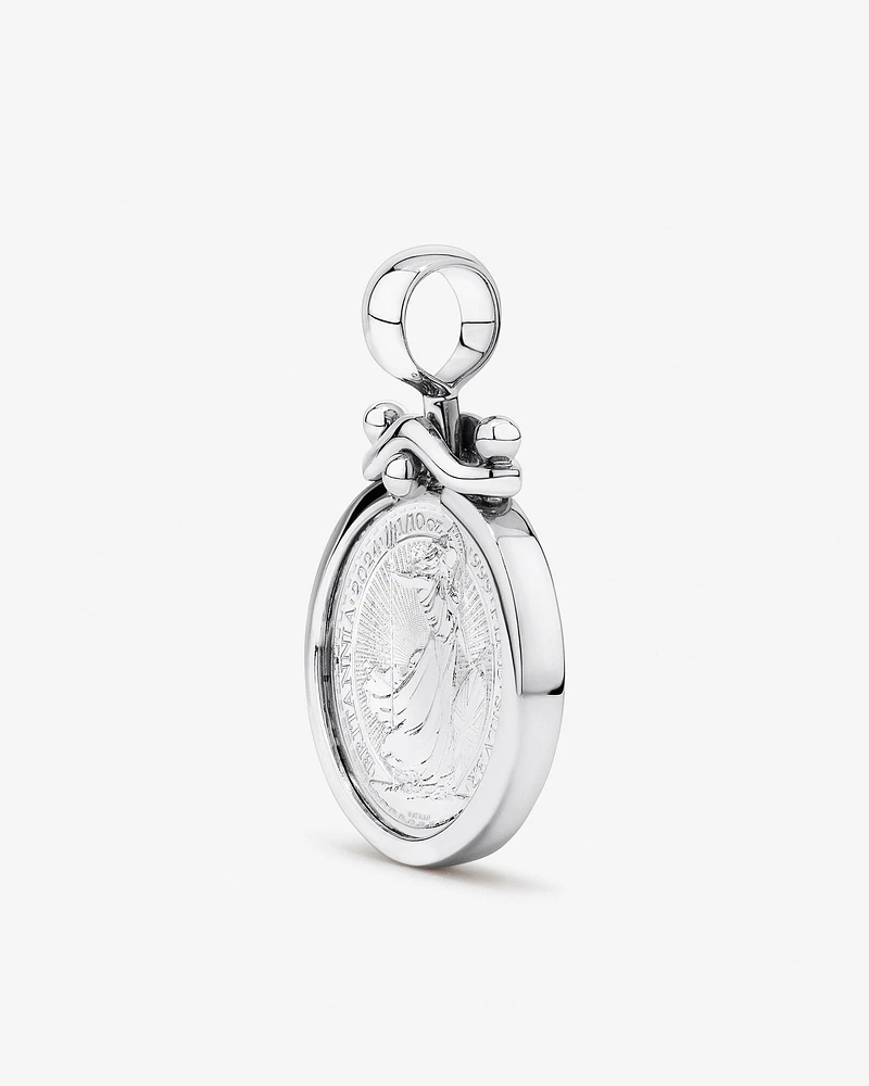 1/10oz Brittannia Soverign Medallion Pendant in Sterling Silver