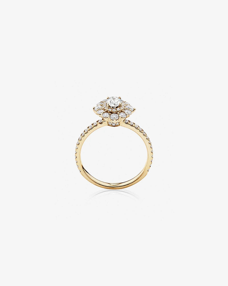 Sir Michael Hill Designer Oval Engagement Ring with 0.92 Carat TW Diamonds in 18kt Gold