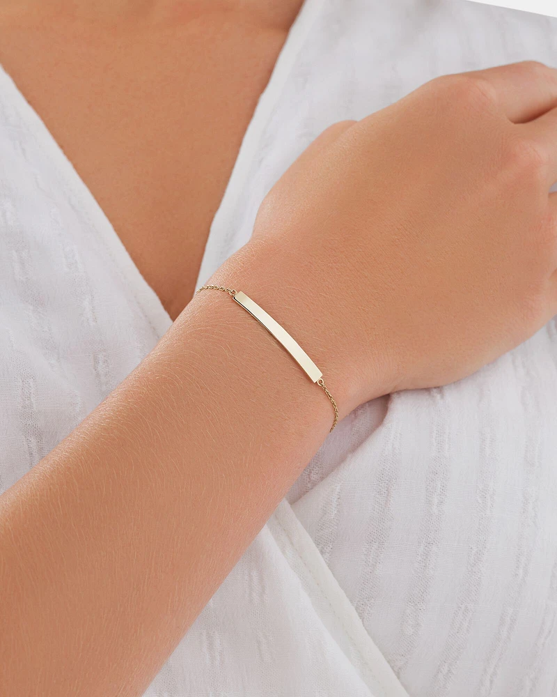 23cm Bar Bolo Bracelet in 10kt Yellow Gold