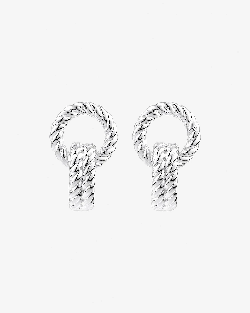 Rope Textured Earrings in Sterling Silver