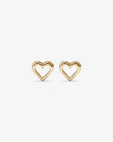 Open Heart Stud Earrings in 10kt Yellow Gold