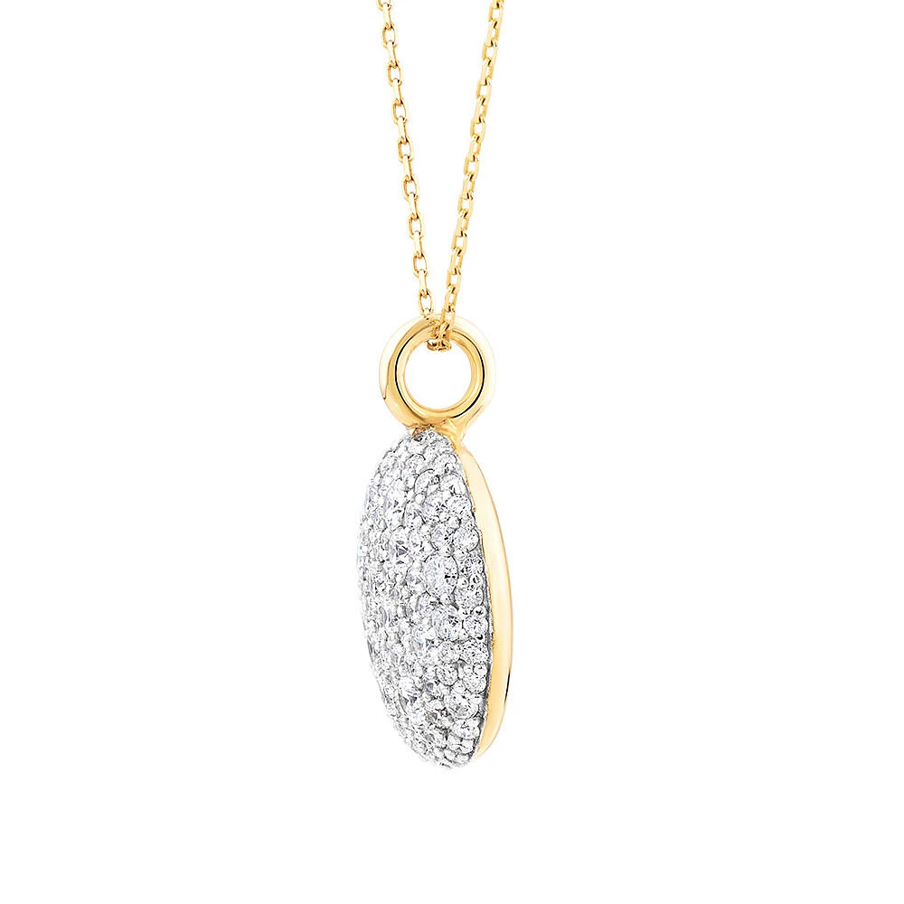 Pendentif Stardust en or jaune 10 K et rhodium avec diamants totalisant 1,26 ct