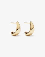 Half Hoop Dome Stud Earrings in 10kt Yellow Gold