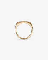 Men's Diamond Row Signet Ring in 10kt Yellow Gold