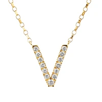 "K" Initial Necklace with 0.10 Carat TW of Diamonds in 10kt Yellow Gold