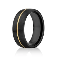 Ring in Black Titanium with Fine 10kt Yellow Gold Inlay