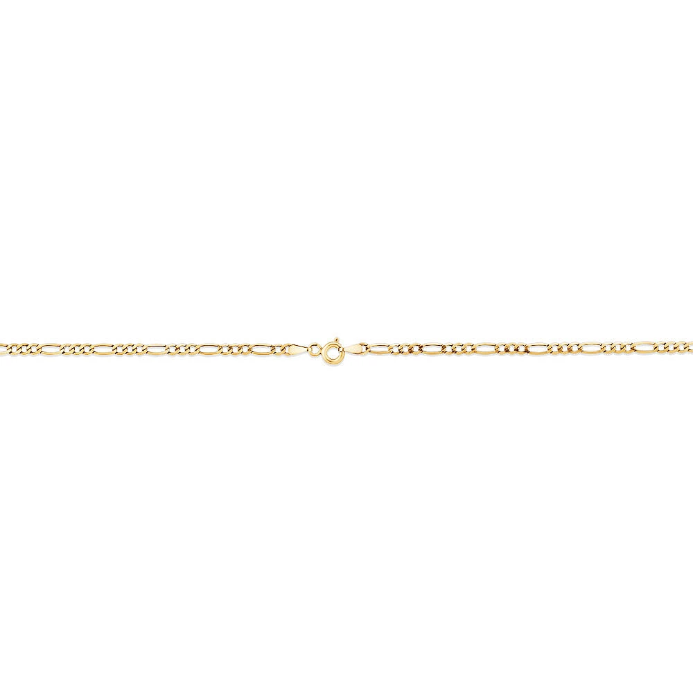 60cm (24") 2.5mm-3mm Width Hollow Figaro Chain in 10kt Yellow Gold