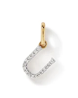 Diamond Letter U Initial Pendant in 10kt Yellow Gold