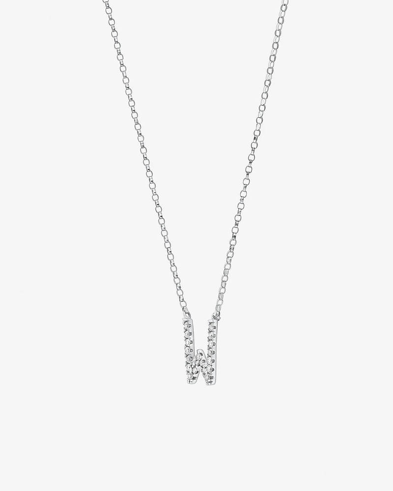 A' Initial necklace with 0.10 Carat TW of Diamonds in 10kt White Gold