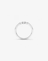 0.25 Carat TW Pear Diamond Curved Wedding Band in 14kt White Gold