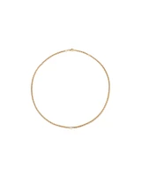 Diamond Accent Curb Chain Necklace in 10kt Yellow Gold