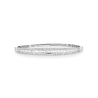 Hinged bangle with 2 Carat TW of Diamonds in 14kt White Gold