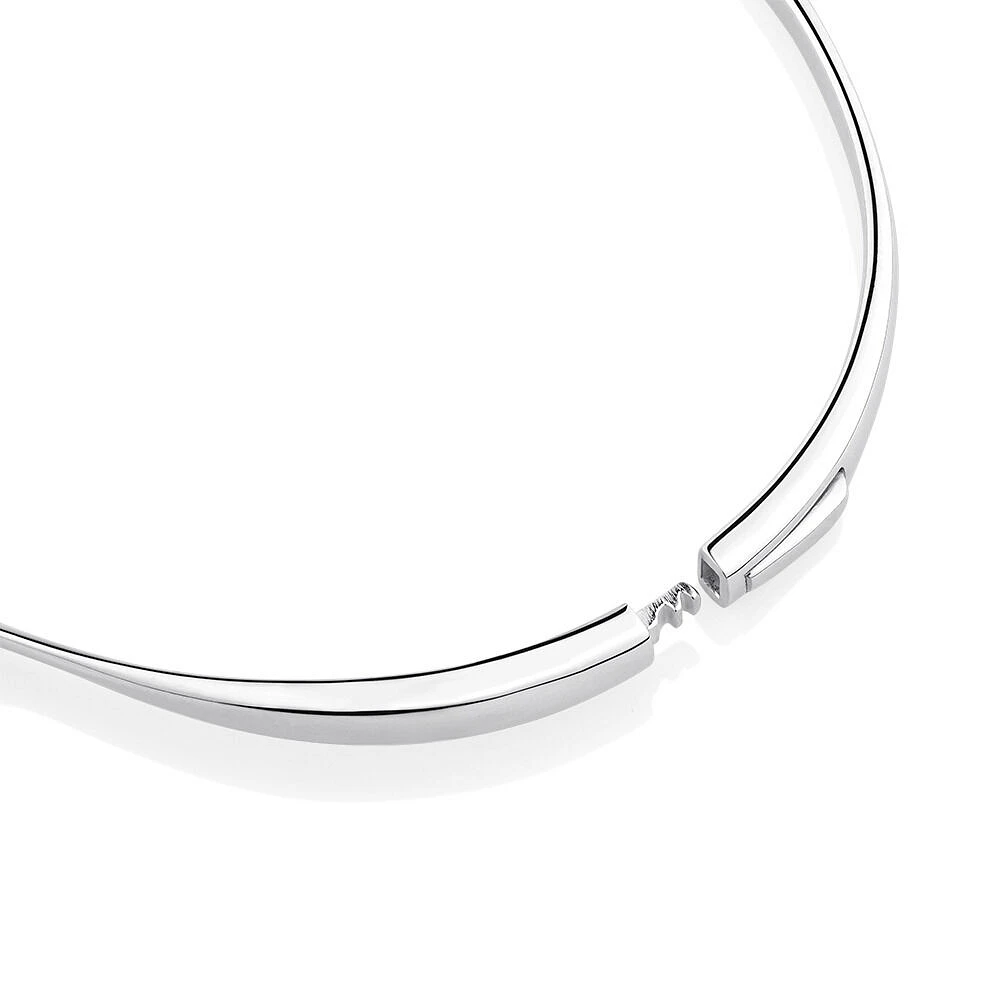 62mm Polished Oval Twist Bangle in Sterling Silver