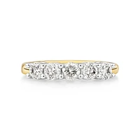 Evermore 5 Stone Wedding Band with 1 Carat TW of Diamonds in 14kt White Gold