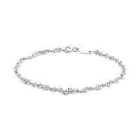 19cm (7.5") 1mm-1.5mm Width Singapore Bracelet in 10kt White Gold