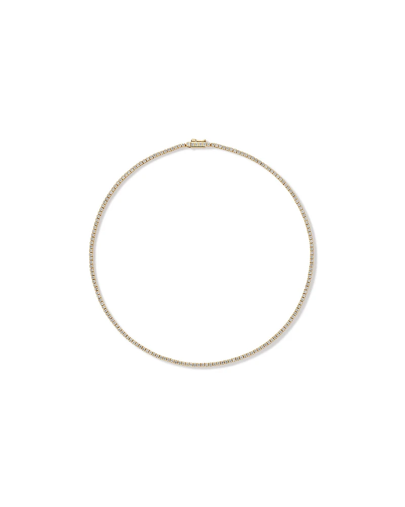 Collier de tennis de 4,00 carats TW en or jaune 18 kt