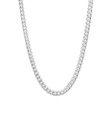 55cm (22") 7mm Width Miami Curb Chain in Sterling Silver