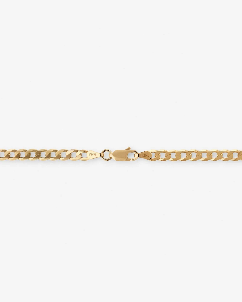 60cm (24") 3.5mm-4mm Width Curb Chain in 10kt Yellow Gold