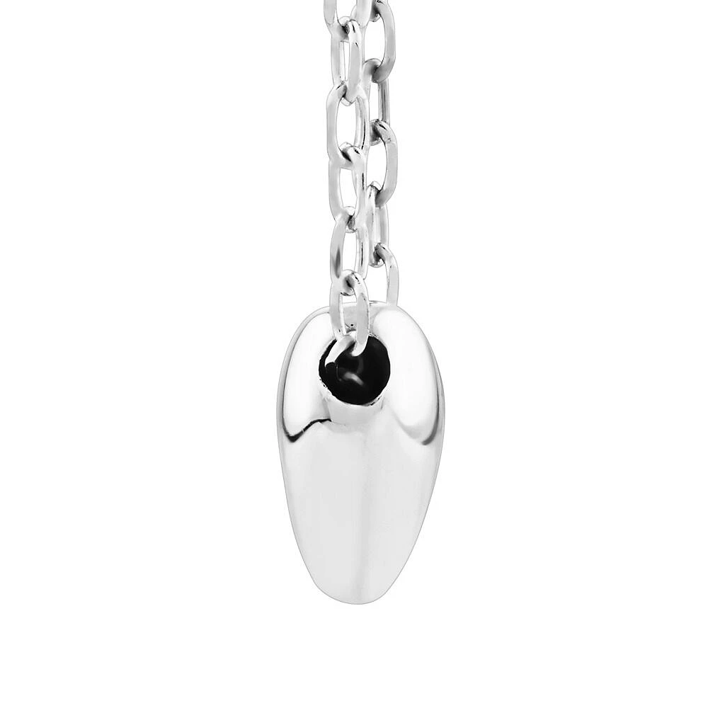 Collier en argent de 45 cm à cœur miniature et diamants totalisant 0,004 ct