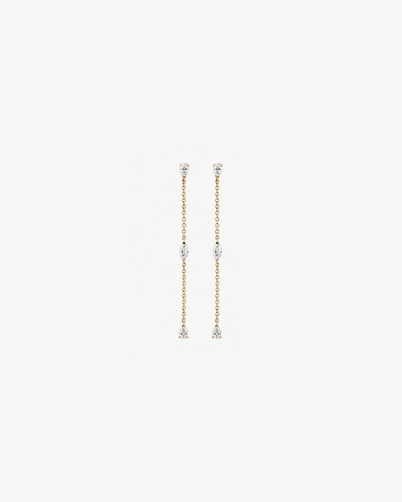 0.32 Carat TW Fancy Cut Laboratory-Grown Diamond Drop Earrings in 10kt Yellow Gold