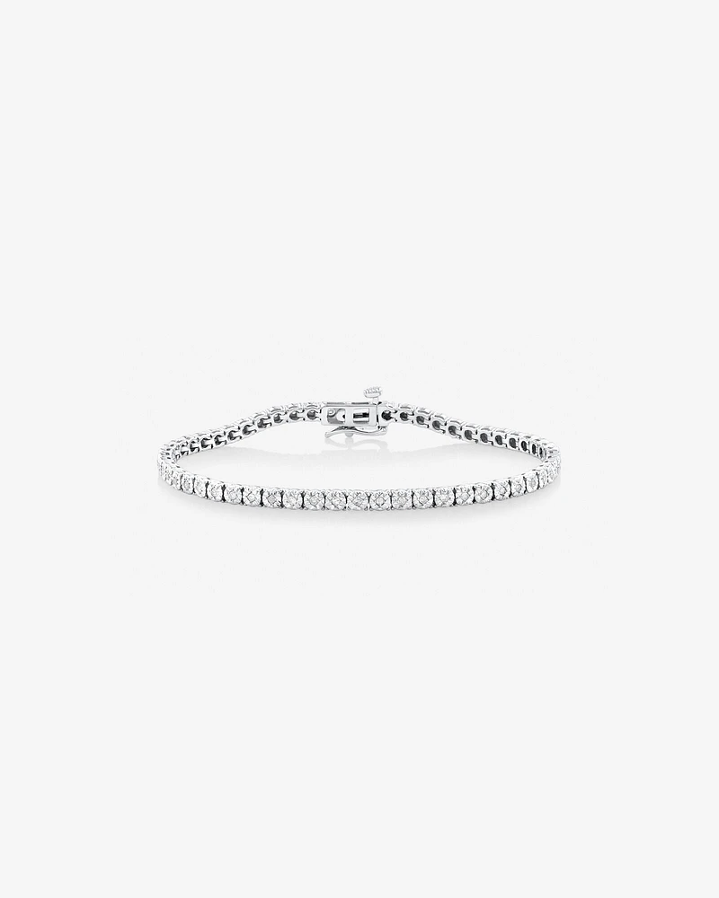 Bracelet de tennis en diamants de 0,50 carats TW en argent sterling