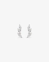 0.96 Carat TW Floret Laboratory-Grown Diamond Climber Earrings in 10kt White Gold