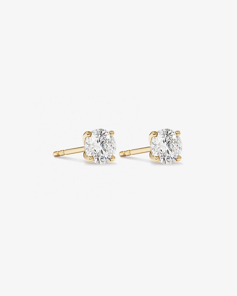1.00 Carat TW Diamond Solitaire Stud Earrings in 18kt White Gold