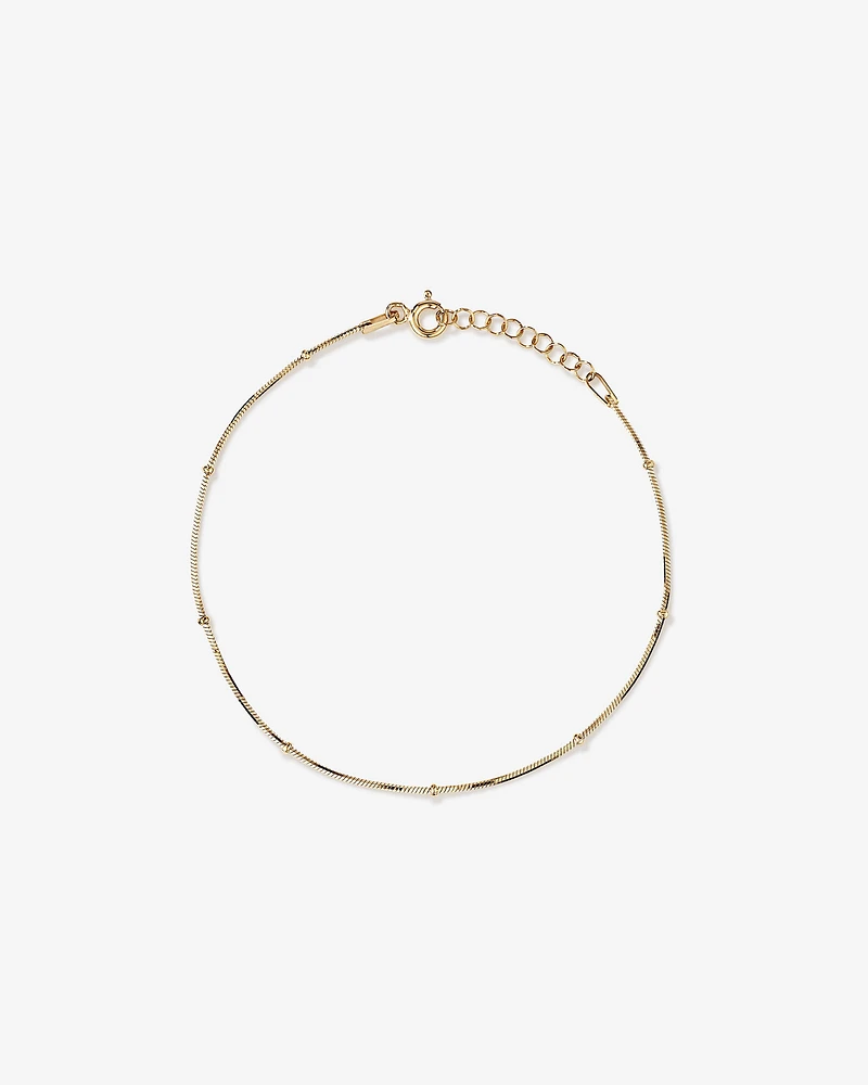 Snake & Bead Station Bracelet in 10kt Yellow Gold