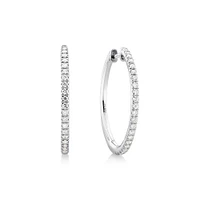 Pave Hoops with 0.35 Carat TW of Diamonds in 10kt Gold