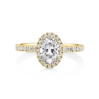 Sir Michael Hill Designer Halo Oval Engagement Ring with 1.35 Carat TW of Diamonds in 18kt White Gold