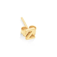 G Initial Single Stud Earring in 10kt Yellow Gold