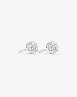 0.39 Carat TW Multistone Princess and Marquise Cut Diamond Stud Earrings in 10kt White Gold