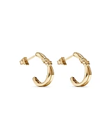 Knot Half Hoop Stud Earrings in 10kt Yellow Gold