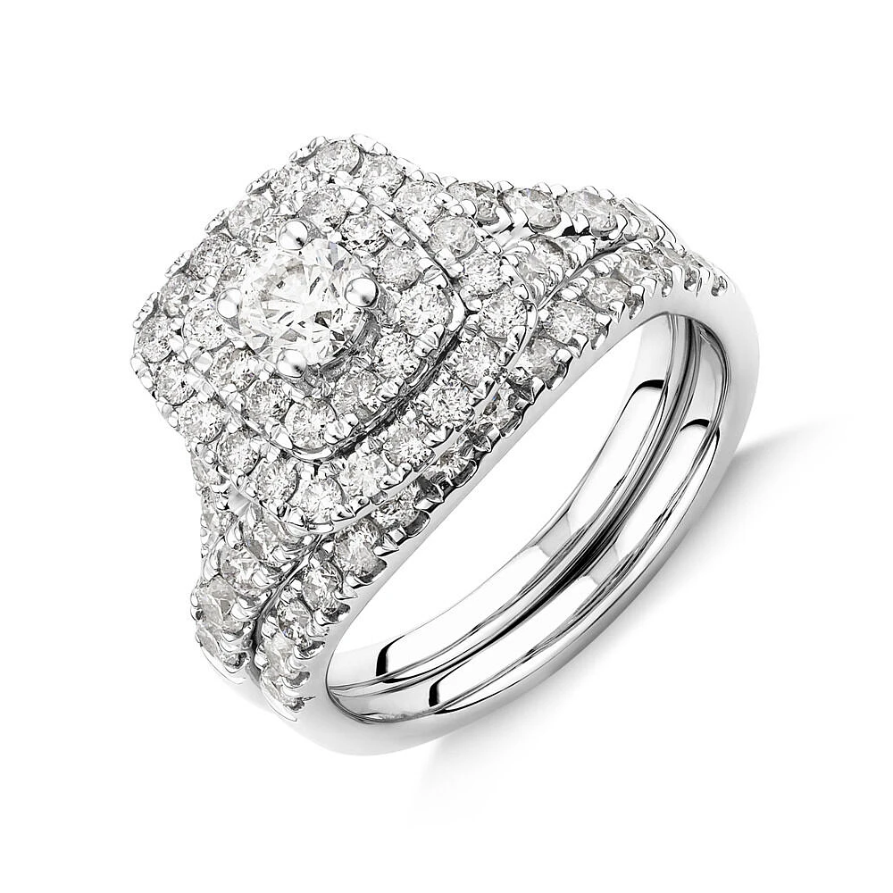 Bridal Set with 1 3/4 Carat TW of Diamonds in 14kt White Gold