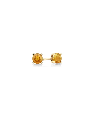 Boutons d'oreilles en or jaune 10 K avec citrine