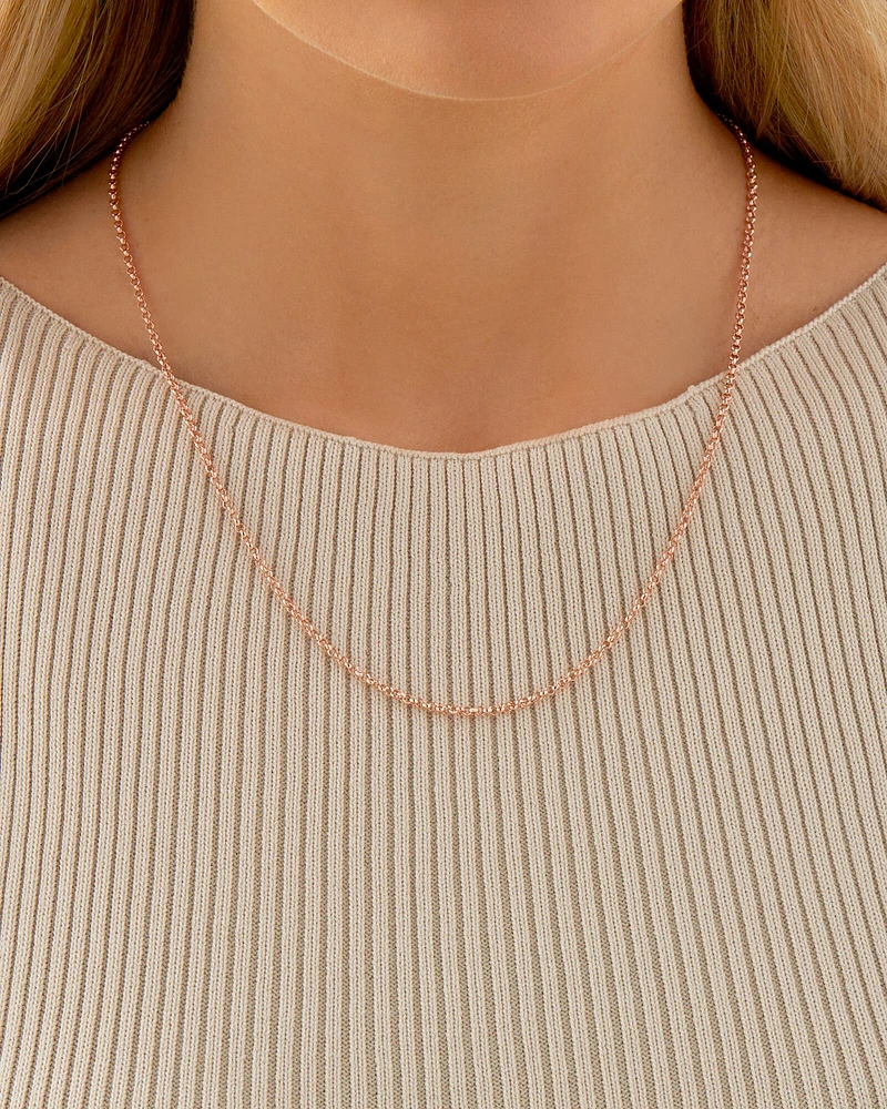 50cm (20") Hollow Belcher Chain in 10kt Rose Gold