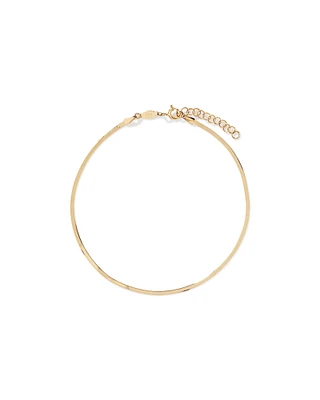 26cm (10.2") 2.15mm Width Herringbone Chain Anklet in 10kt Yellow Gold