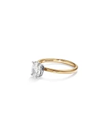 Bague de Fiançailles Solitaire en Diamant Taille Ovale 1,00 Carat TW en Or Blanc et Jaune 14 kt